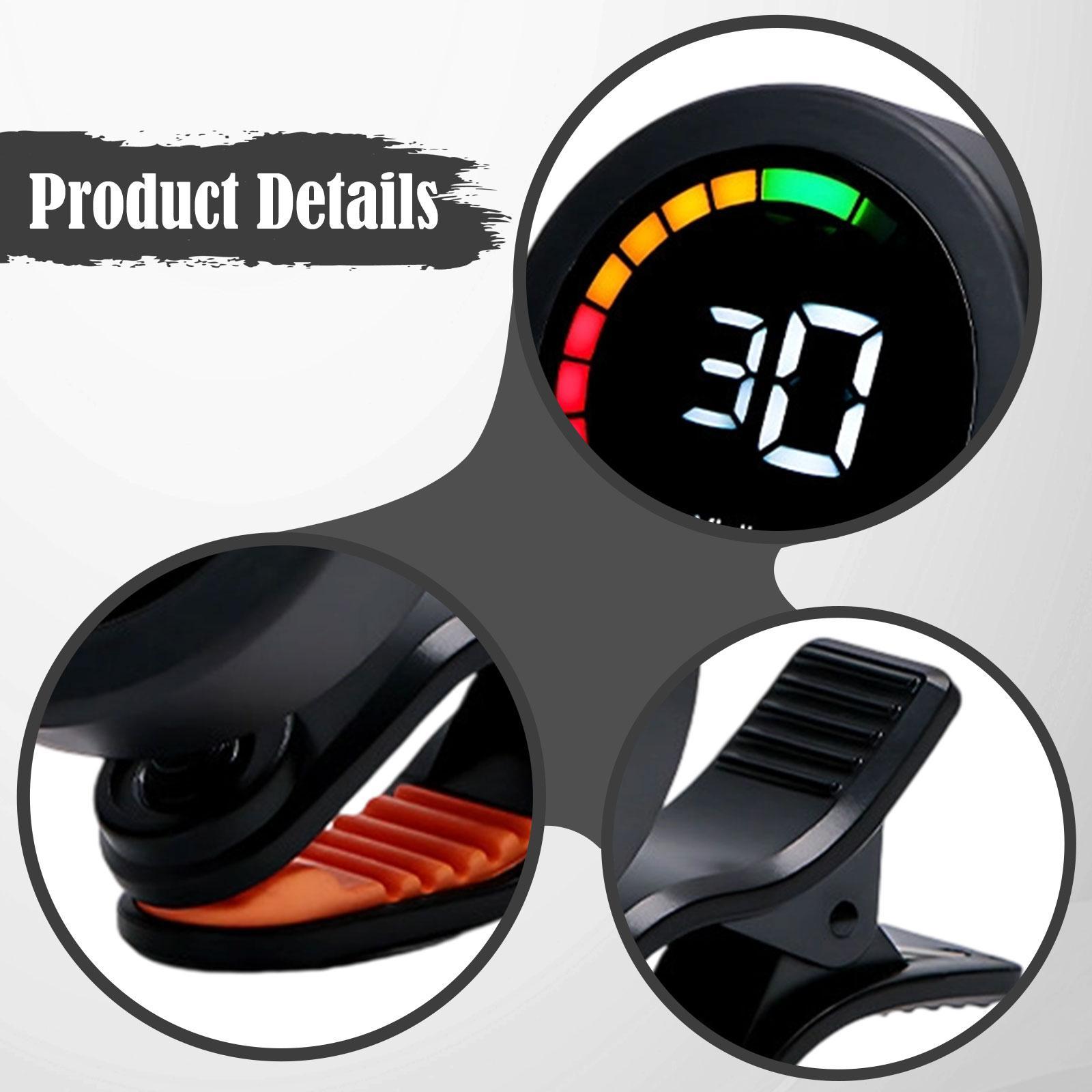 Guitar Tuner Clip - Portable Clip on Guitar Tuner High