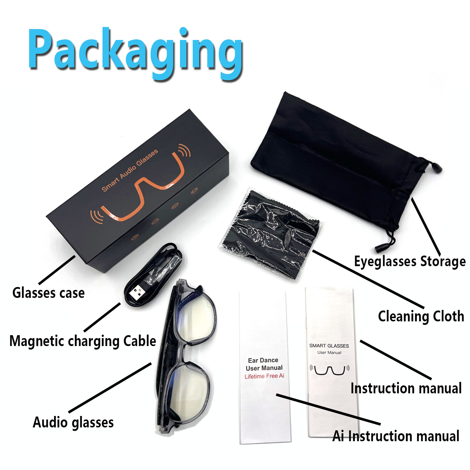 Audio Music Hifi - Smart Audio Glasses, Real-Time Translation Via