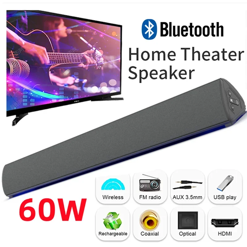 60W Wireless TV PC Soundbar Bl - Audio Music Center ulasan dan harga