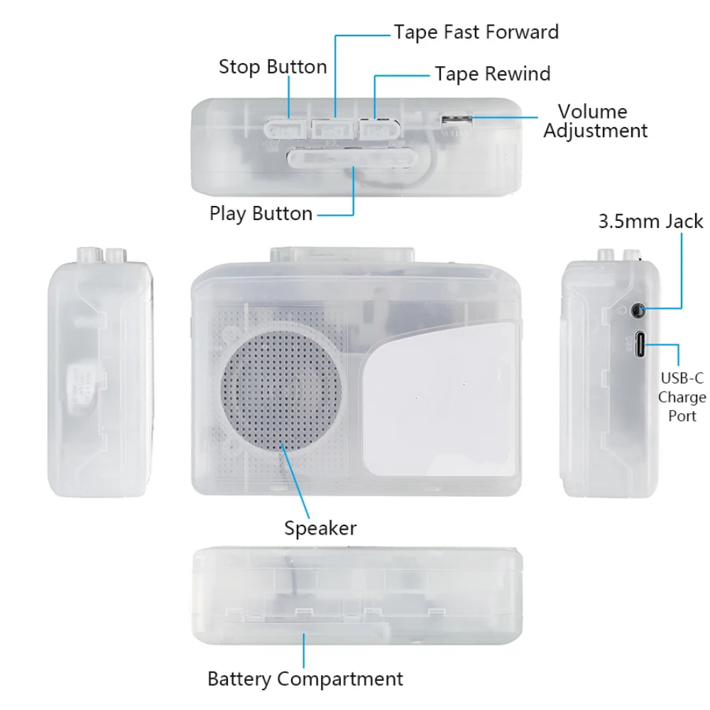 USB Cassette Player Stereo Tap - Audio Music File ulasan dan harga