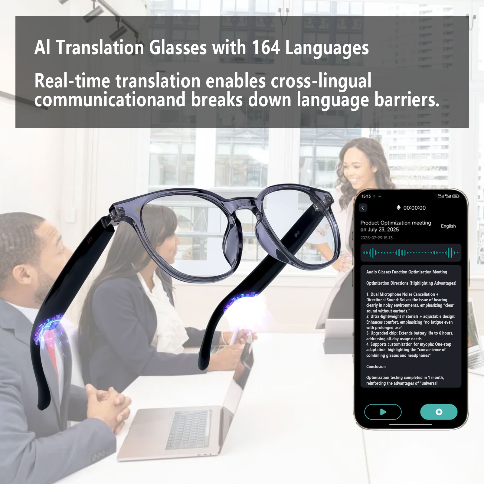 Smart Audio Glasses, Real-Time - Audio Music Hifi ulasan dan harga