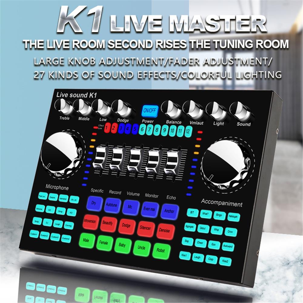 K1 Audio Mixer Live Sound Card - Audio Music Changer ulasan dan harga