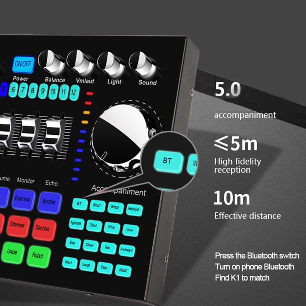 K1 Audio Mixer Live Sound Card - Audio Music Changer ulasan dan harga