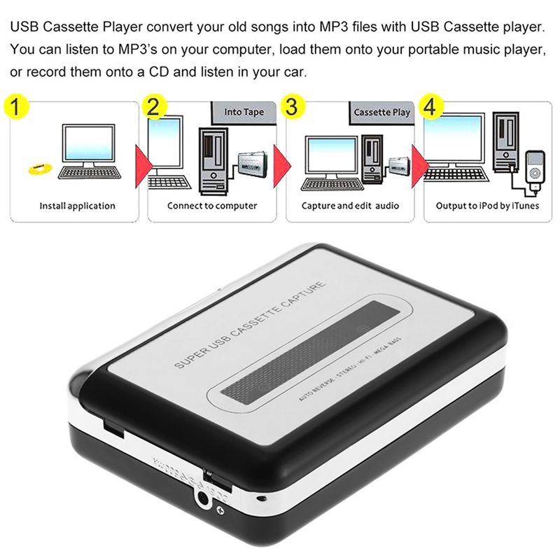 M52K-USB Cassette Tape Player  - Audio Music File ulasan dan harga