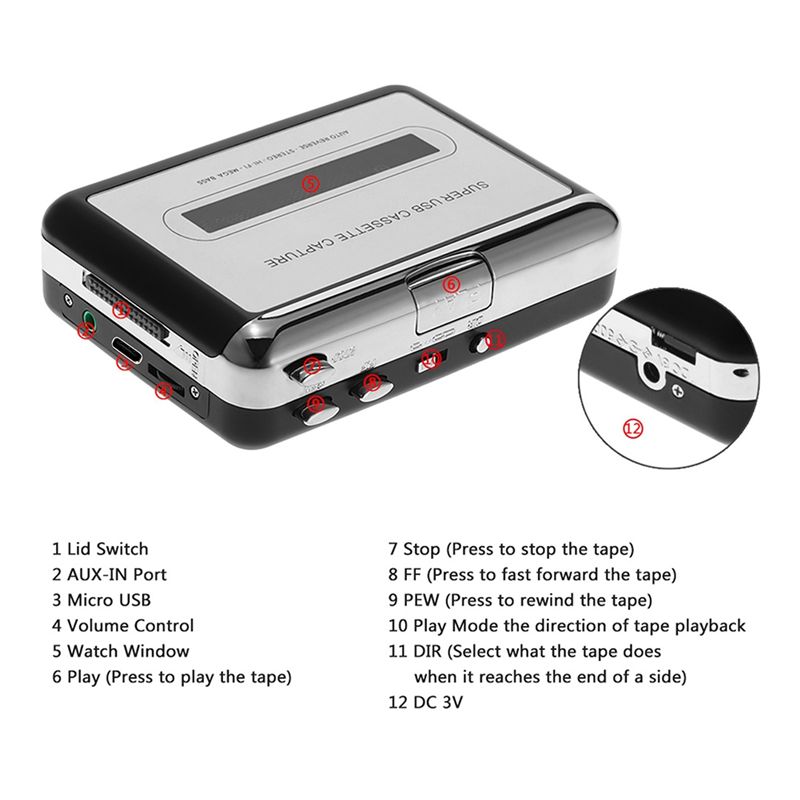 M52K-USB Cassette Tape Player  - Audio Music File ulasan dan harga