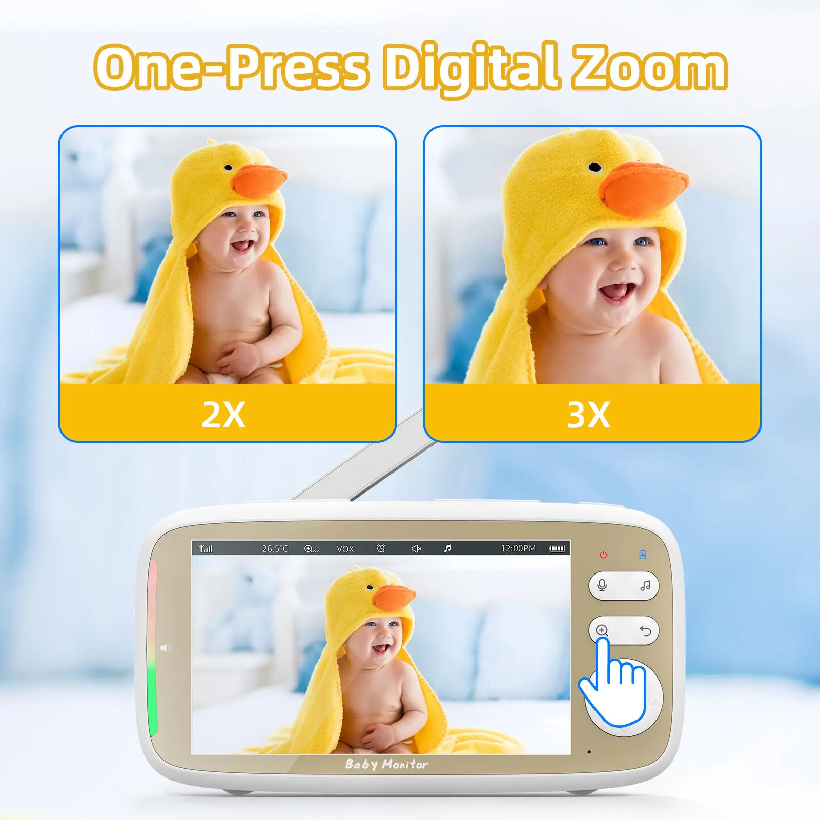 5 Inch Baby Monitor 3X Zoom PT - Audio Hd Music ulasan dan harga