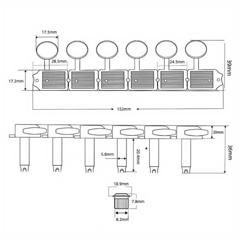 One Set of 6-in-line 6R Nickel - Guitar Tuner Clip ulasan dan harga